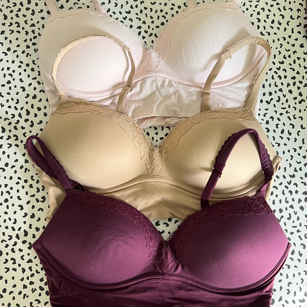 VS Padded No Wire Lounge Bra Lot of 3